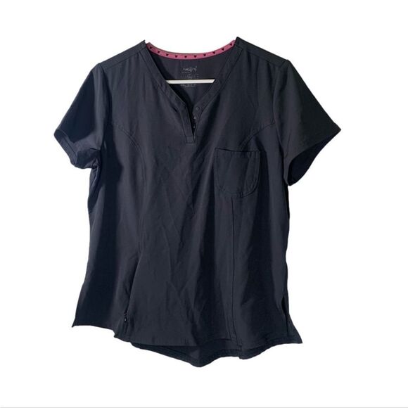 HeartSoul Medium Grey‎ Scrub Top - Picture 1 of 5